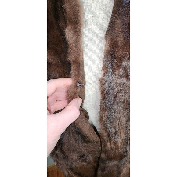 Vintage Day-Jones Dark Brown Mink Fur Stole Shoulder Wrap - Picture 9 of 14